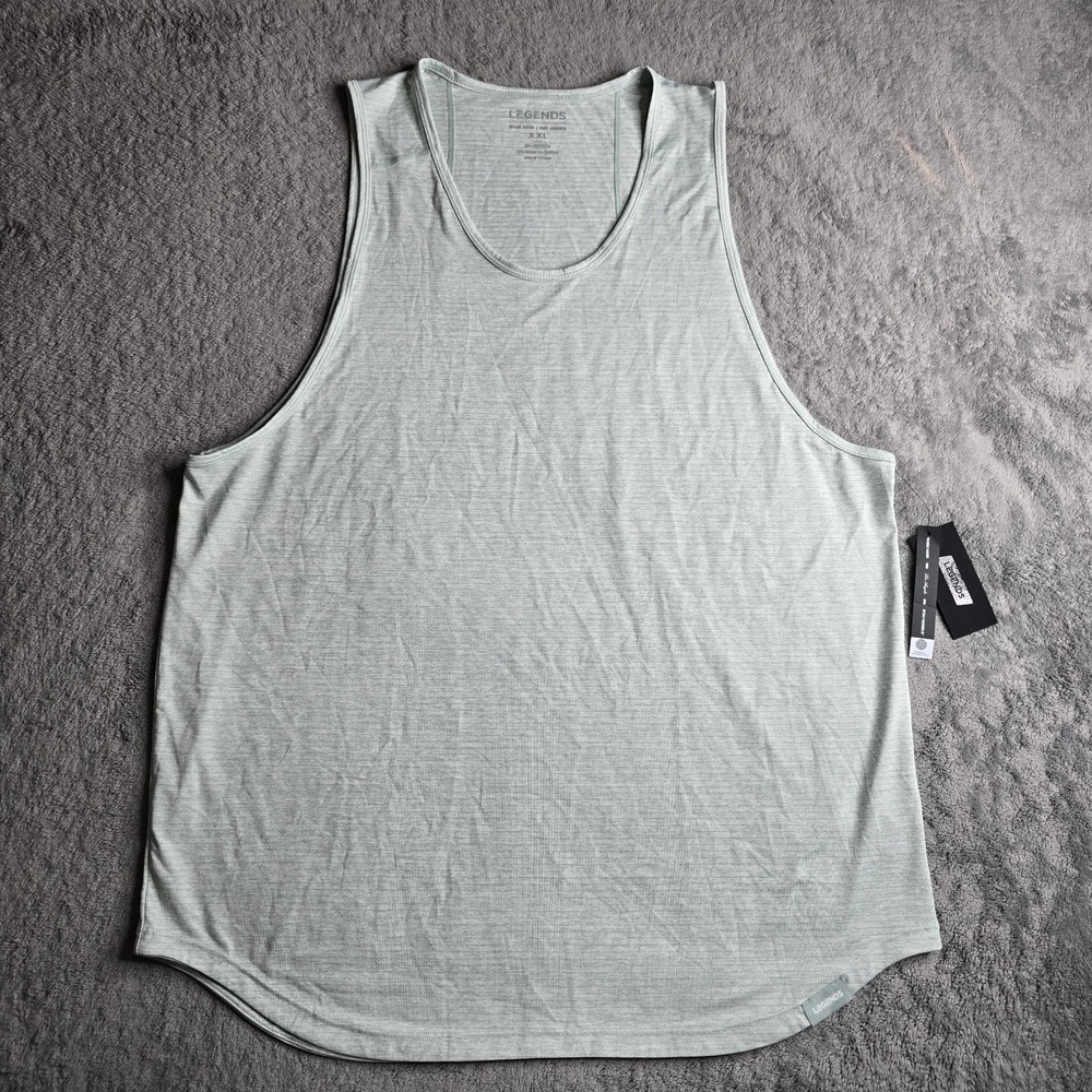 Legends Enzo Tank Mens XXL Green Aero-Knit Stretch Workout Gym Beach Athleisure